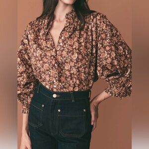 DOEN The Rose Top Mulberry Vine Floral Size Small